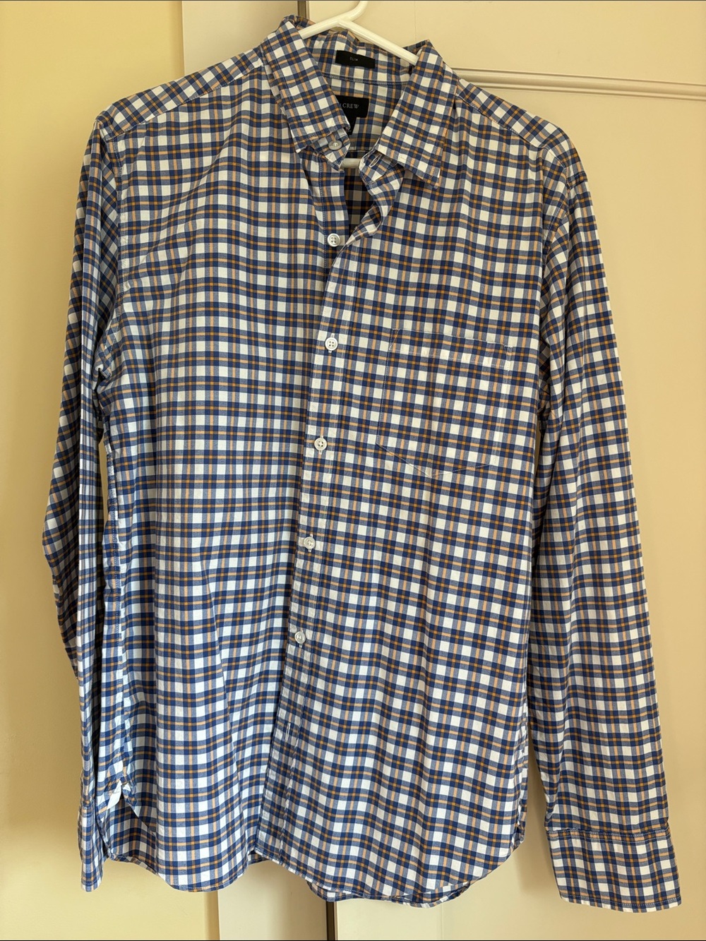 J. Crew Blue and White Checked Button-Down Shirt